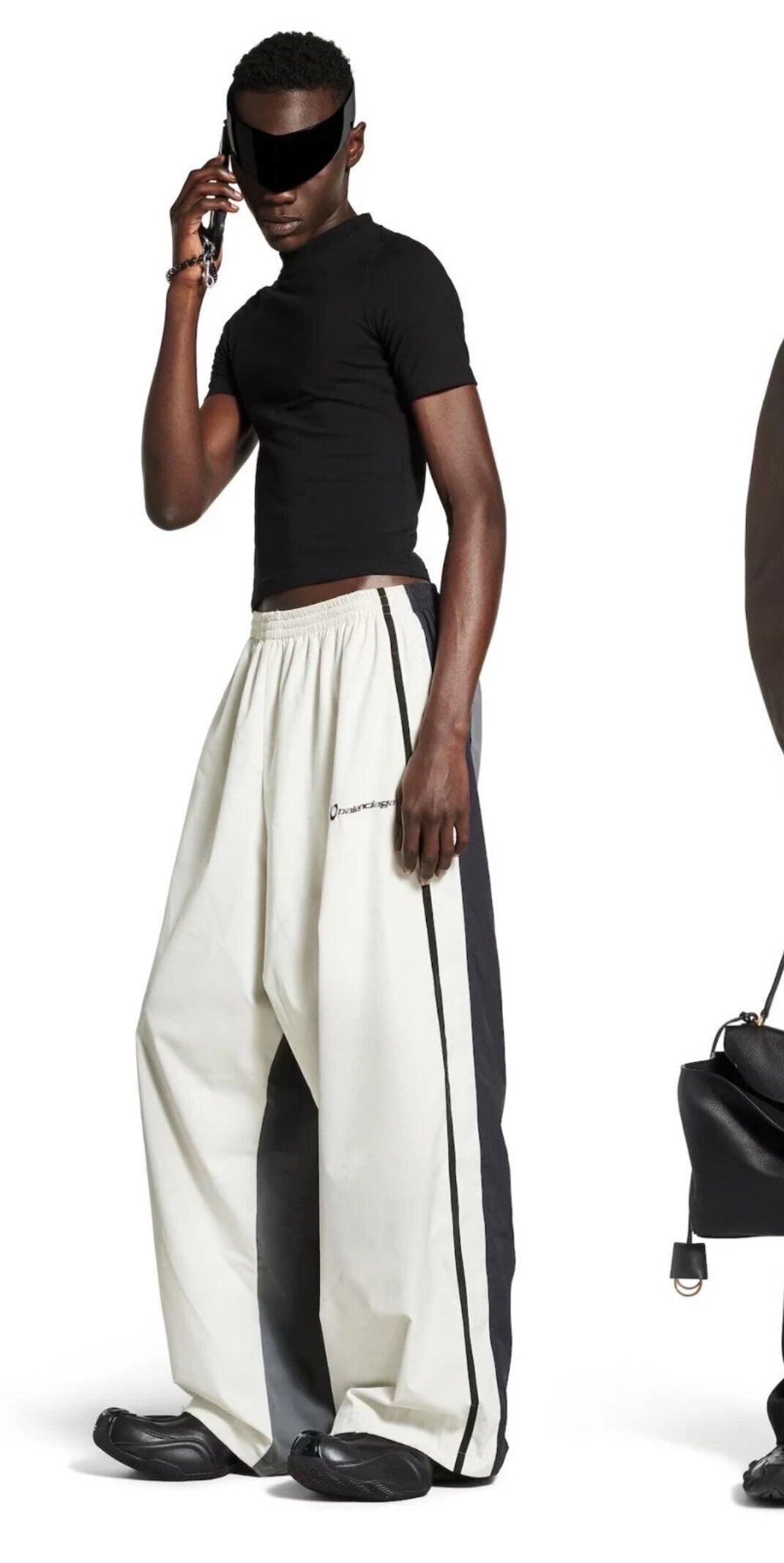 Balenciaga Runway Style Circular Embroidered Four-Color Trackpants