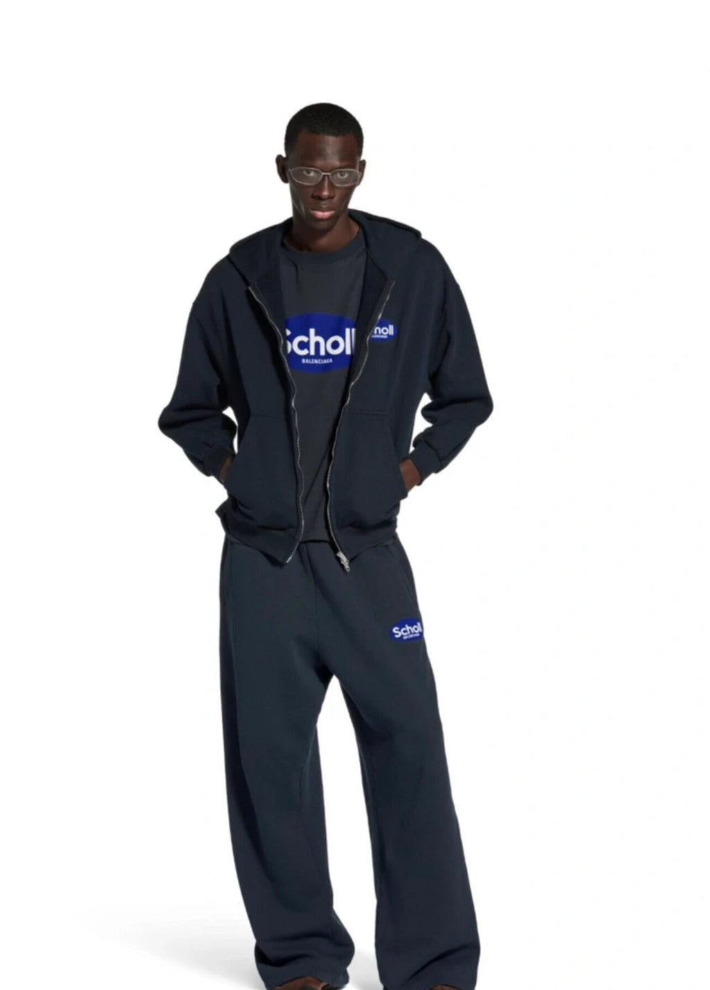Balenciaga Blcg Blue Label Embroidered Trousers