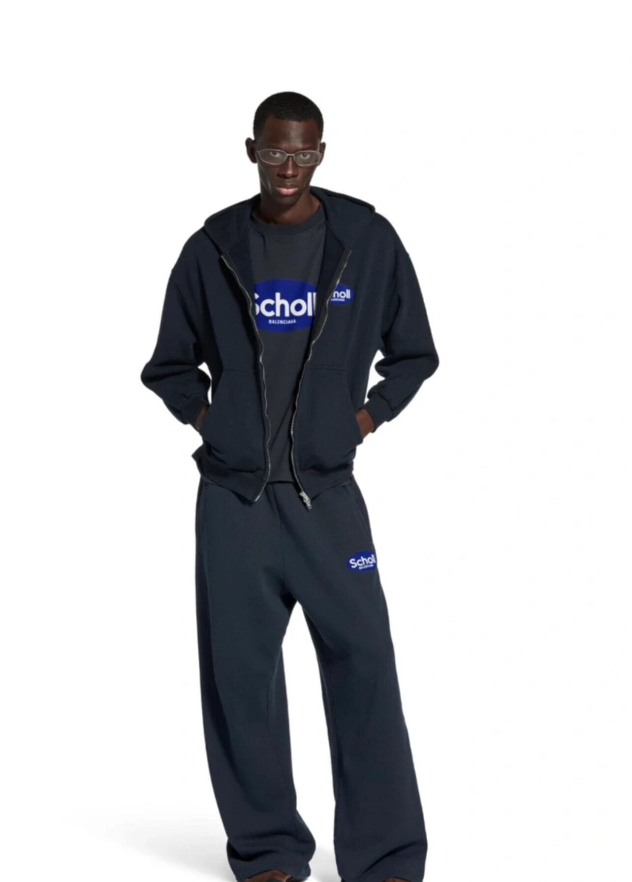 Balenciaga Blcg Blue Label Embroidered Trousers