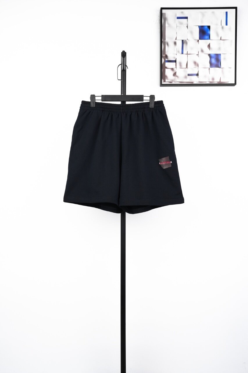 Balenciaga Paris Embroidered Laminated Shorts