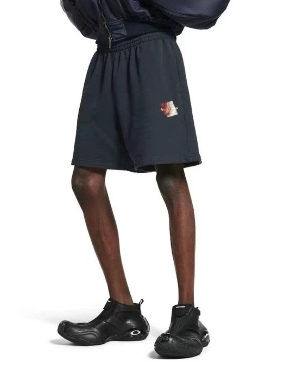Balenciaga Paris Embroidered Laminated Shorts