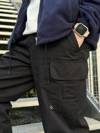 Fendi Gabardine Belt Loop Zipper Patch Pocket Cargo Pants
