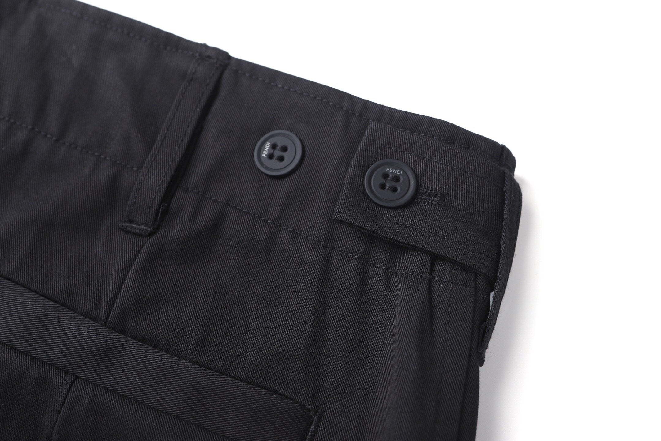 Fendi Gabardine Belt Loop Zipper Patch Pocket Cargo Pants