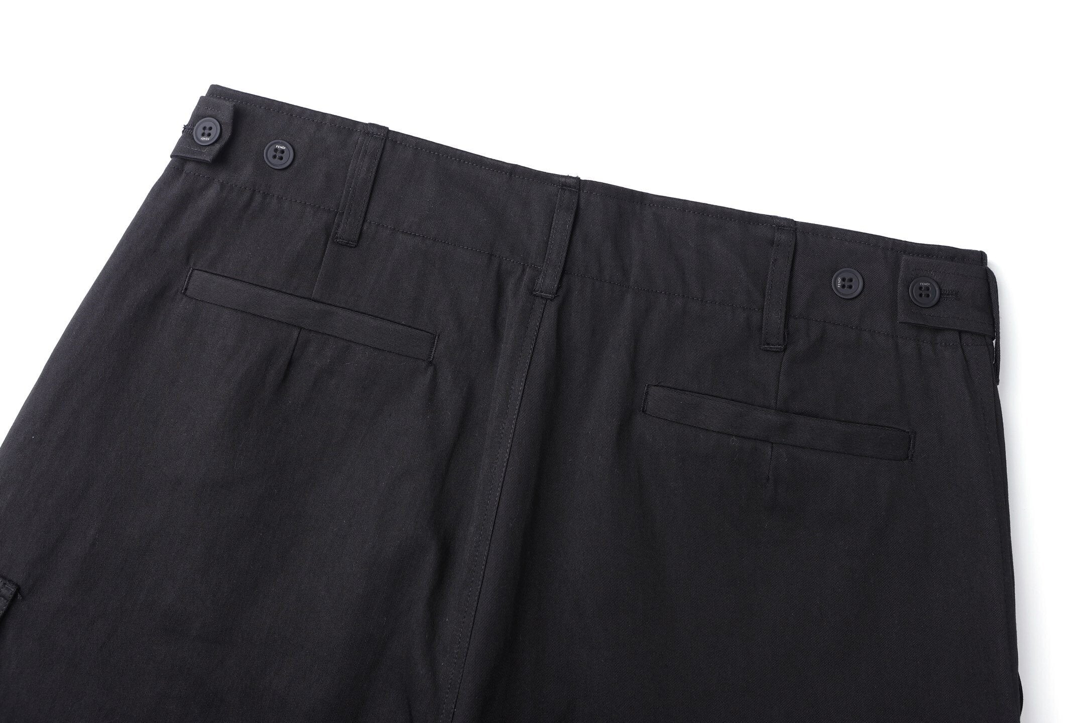 Fendi Gabardine Belt Loop Zipper Patch Pocket Cargo Pants