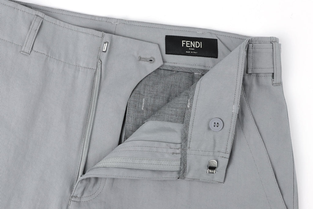 Fendi Gabardine Belt Loop Zipper Patch Pocket Cargo Pants