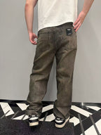 Fendi Straight-Leg Side Pocket Over-Dyed Long Jeans