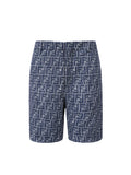 Fendi Blue Topstitched FF Shorts