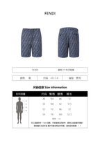 Fendi Blue Topstitched FF Shorts