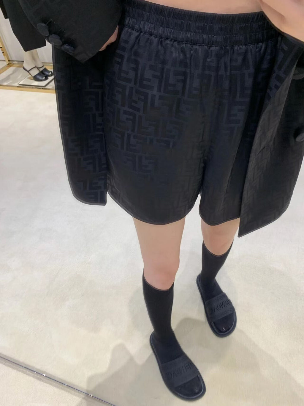Fendi Blue Double F Nylon Swim Shorts