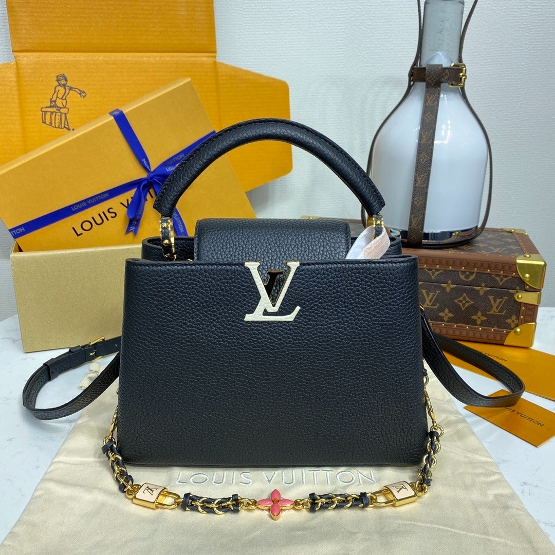 Louis Vuitton Capucines BB Metal Flower Strap Handbag Large