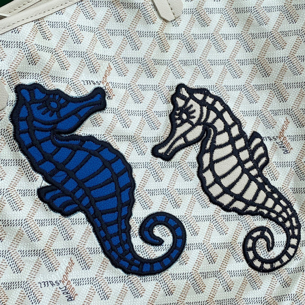 Goyard Spring Summer Seahorse Reversible Tote (Medium)