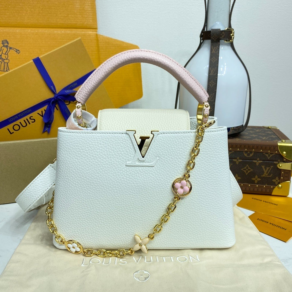Louis Vuitton Capucines BB Metal Flower Strap Handbag Large