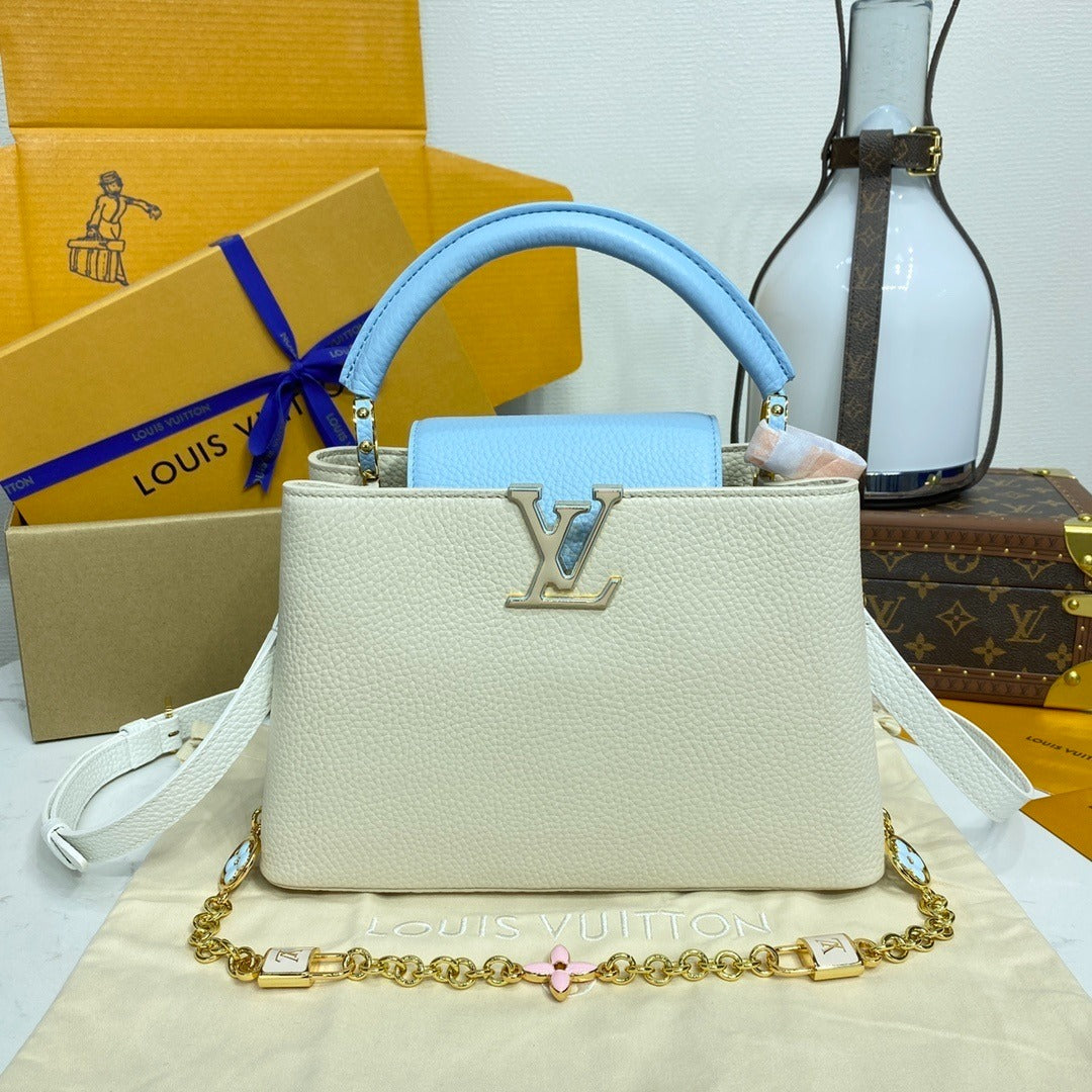 Louis Vuitton Capucines Handbag Lovelock Chain Series