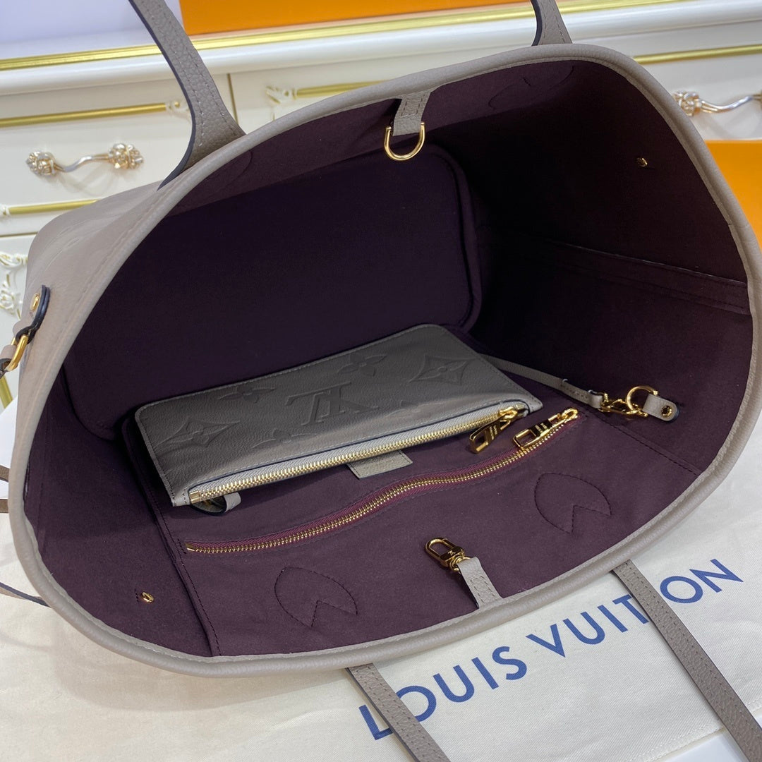 Louis Vuitton Neverfull All-Leather Embossed Tote