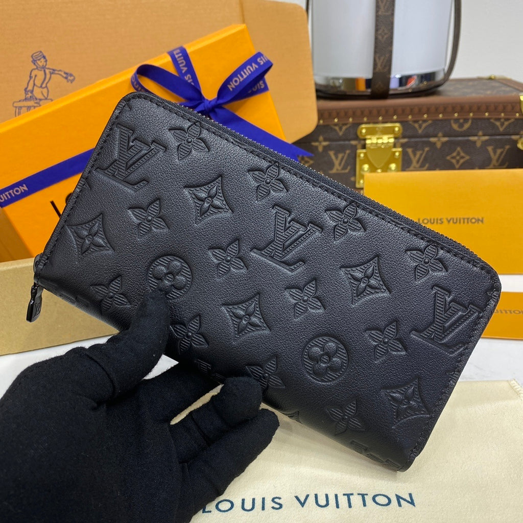 Louis Vuitton Wallet Set Black Embossed