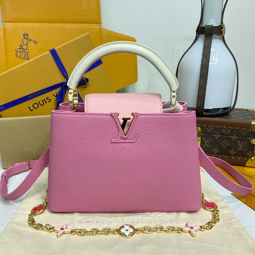 Louis Vuitton Capucines BB Metal Flower Strap Handbag Large