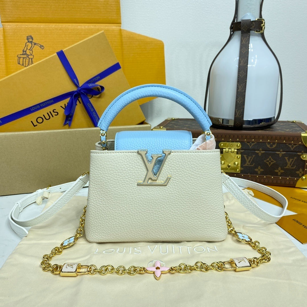 Louis Vuitton Capucines Handbag Lovelock Chain Series