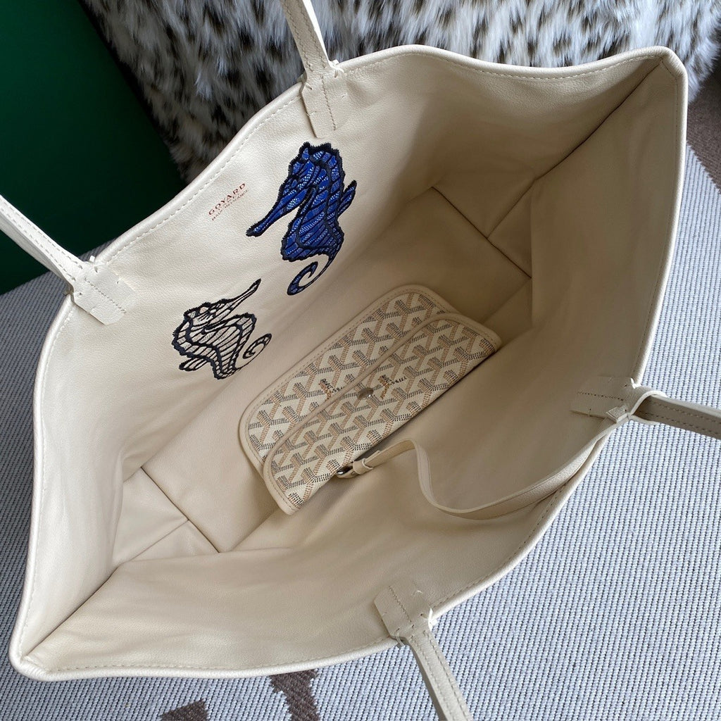 Goyard Spring Summer Seahorse Reversible Tote (Medium)