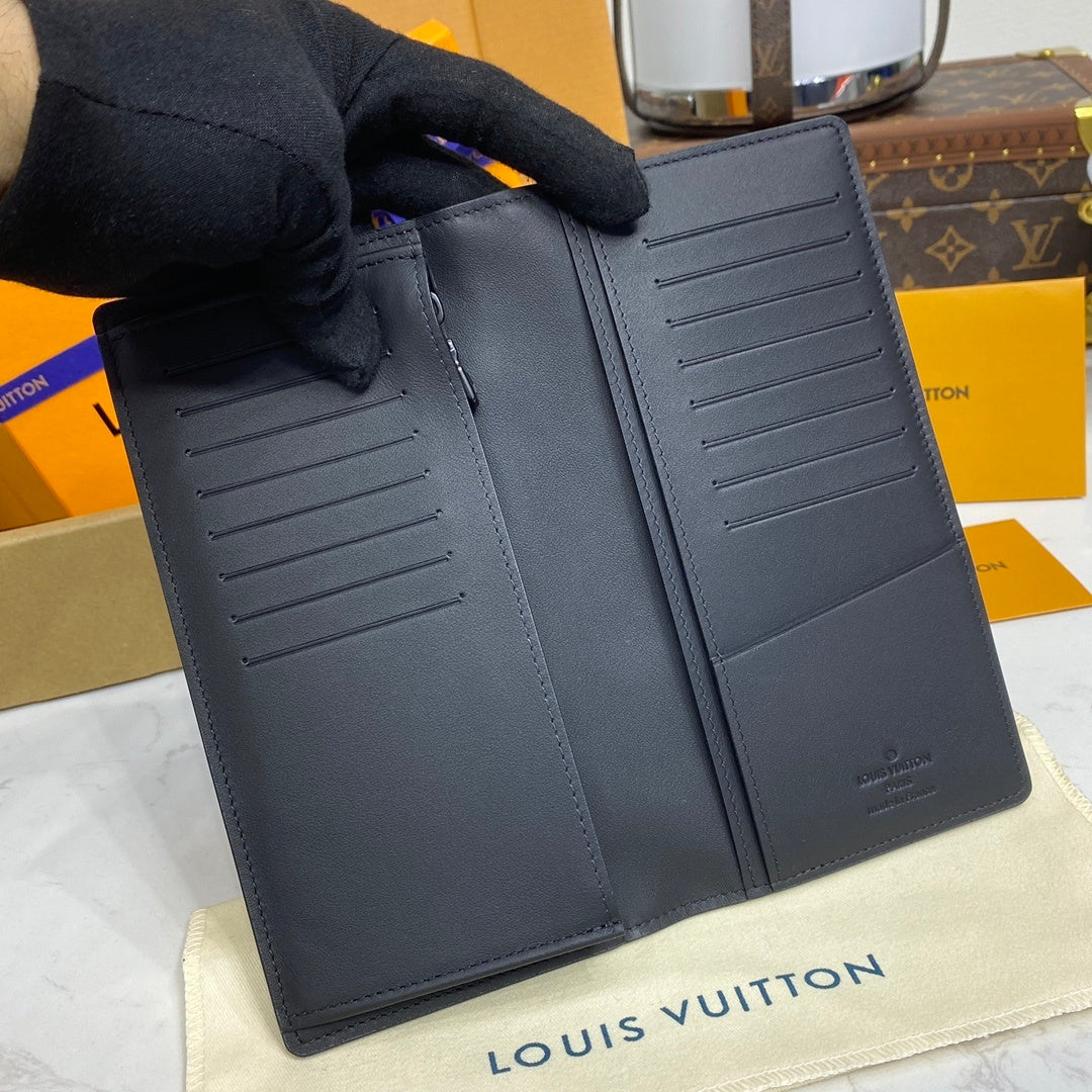 Louis Vuitton Wallet Set Black Embossed