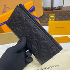 Louis Vuitton Wallet Set Black Embossed