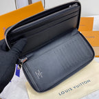 Louis Vuitton Wallet & Pouch Set Black Damier