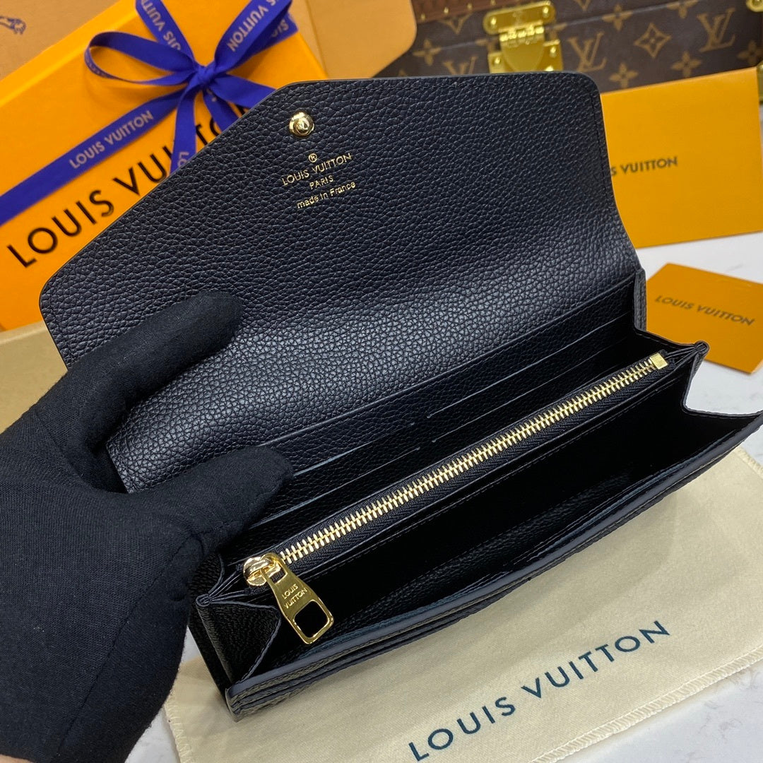 Louis Vuitton Wallet Set Black Embossed