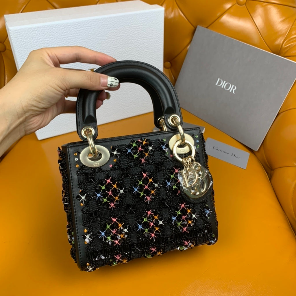 Christian Dior Lady Dior Embroidered Beaded Bag