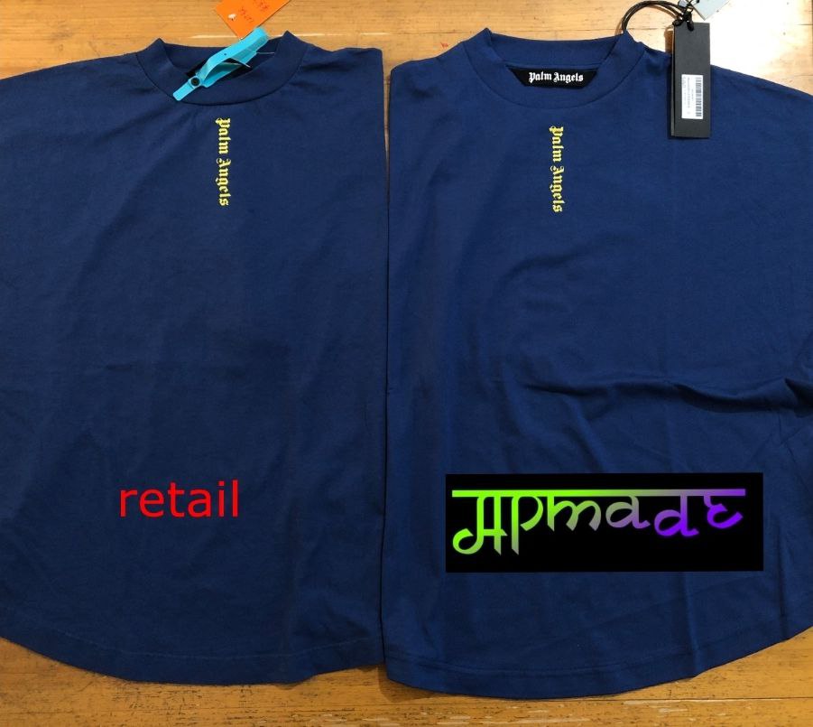 Palm Angels Vert Logo T-Shirt Blue