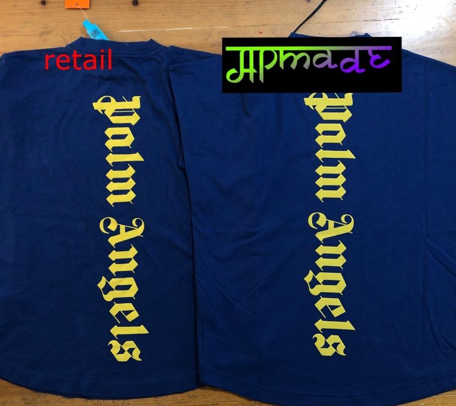 Palm Angels Vert Logo T-Shirt Blue