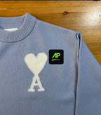Ami Light Blue Wool Sweater