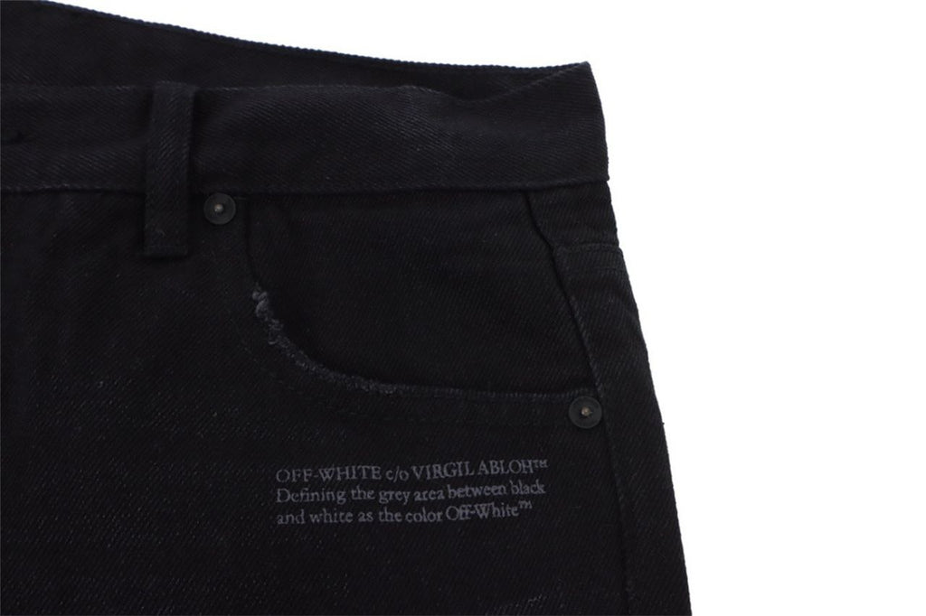 Off-White Black Denim Straight Jeans