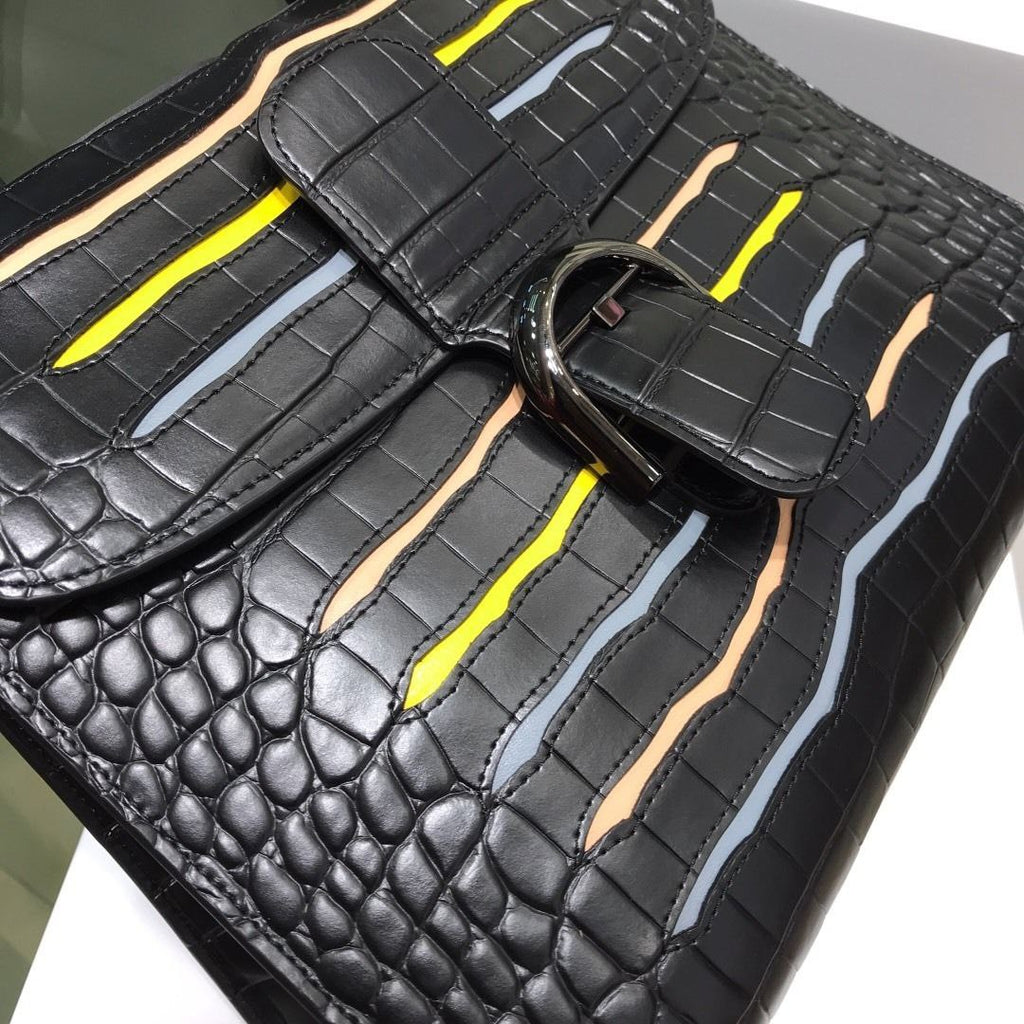 Delvaux Brillant Croc Texture Bag