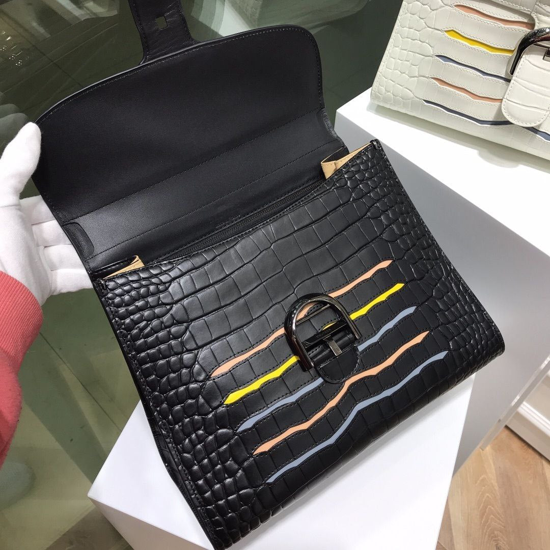 Delvaux Brillant Croc Texture Bag
