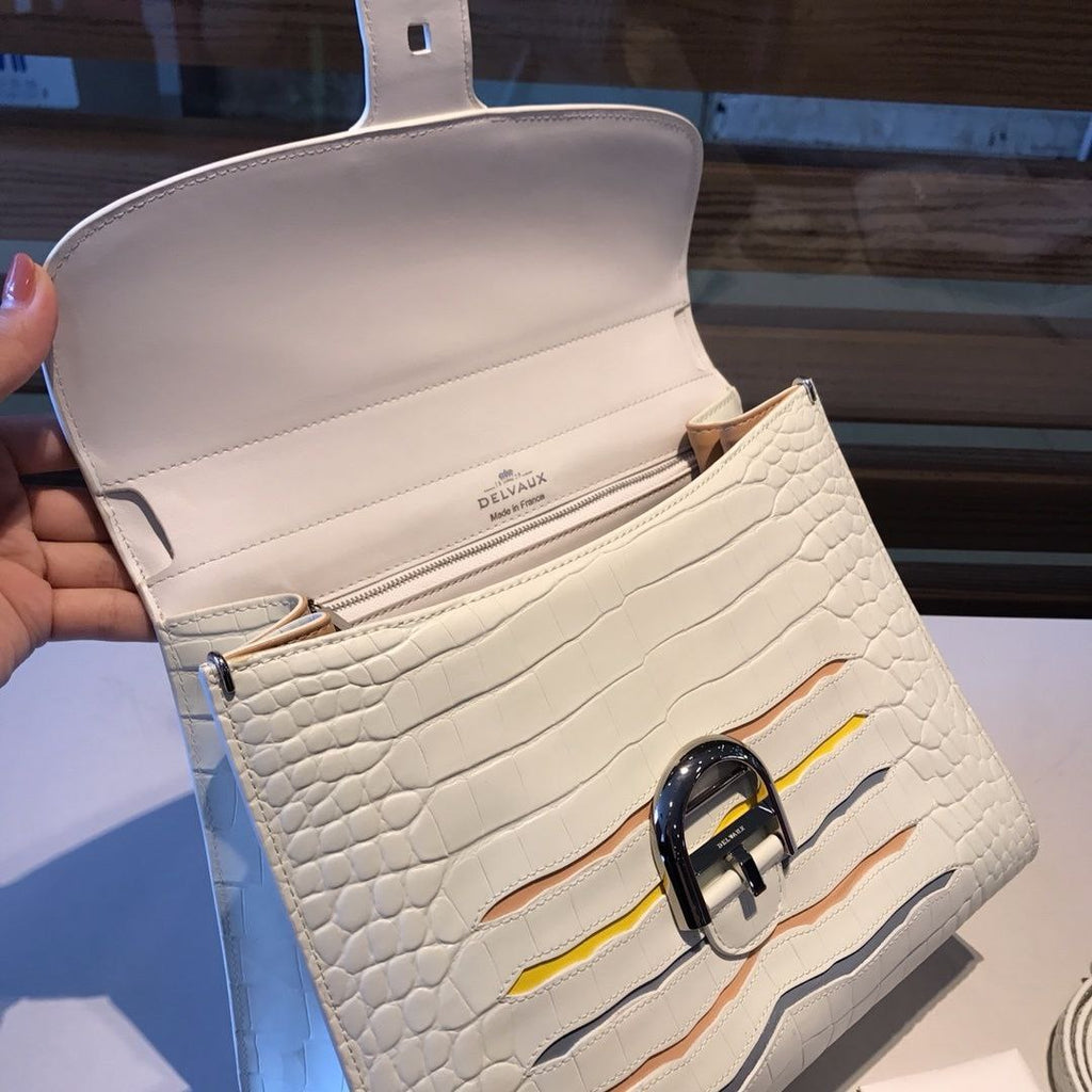 Delvaux Brillant Croc Texture Bag