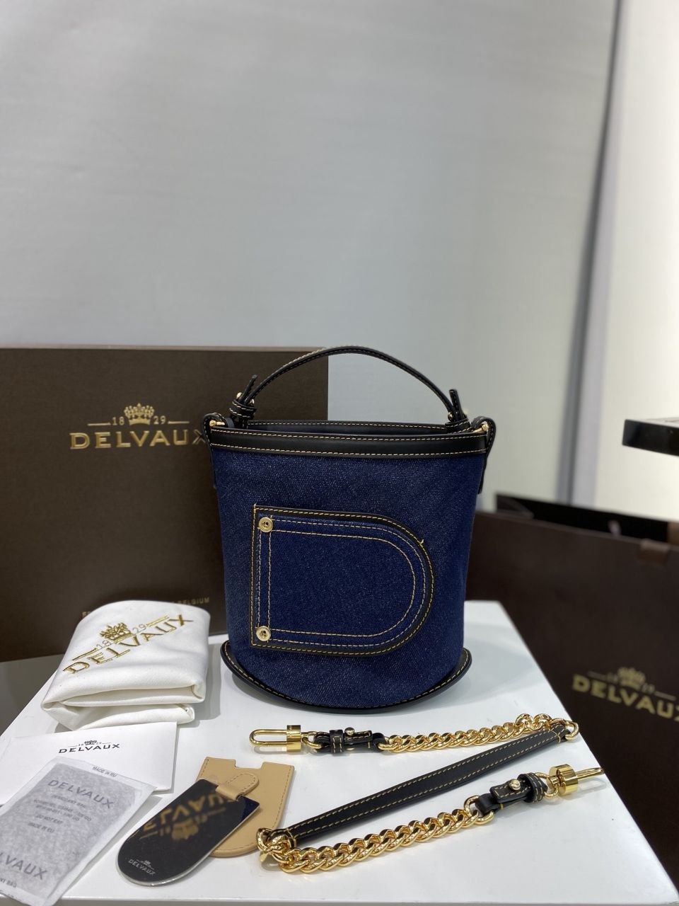 Delvaux Pin Mini Bucket Bag