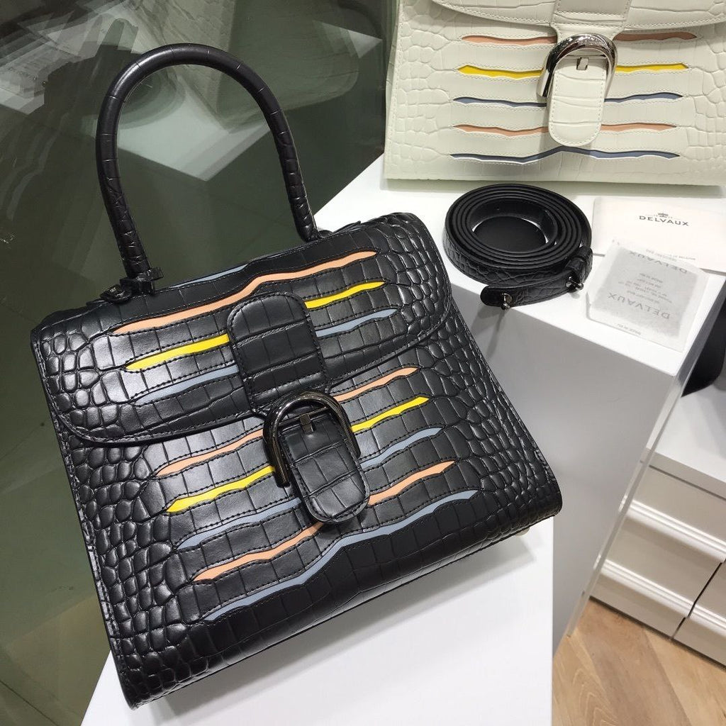 Delvaux Brillant Croc Texture Bag