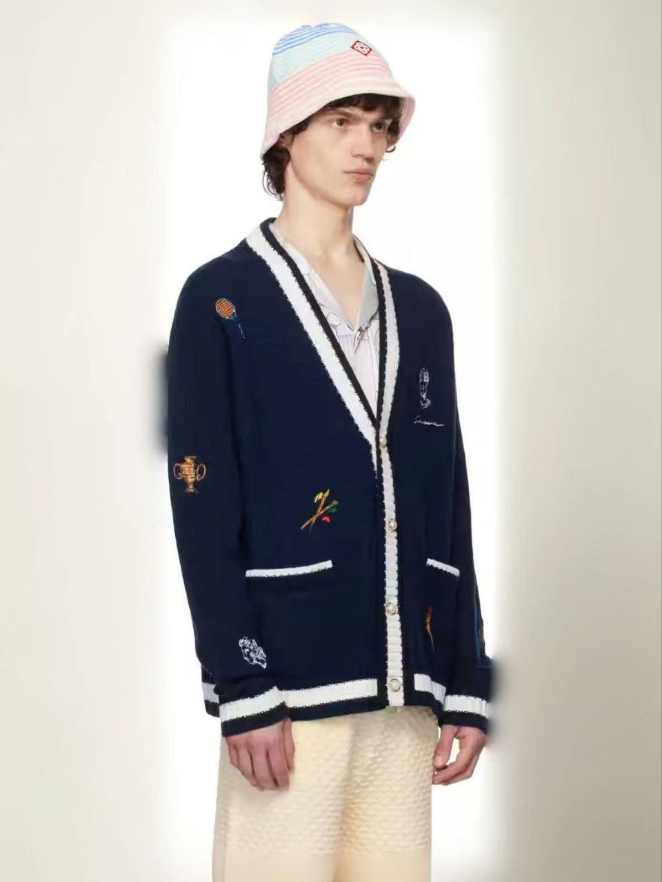 Casablanca Embroidered Cashmere Cardigan