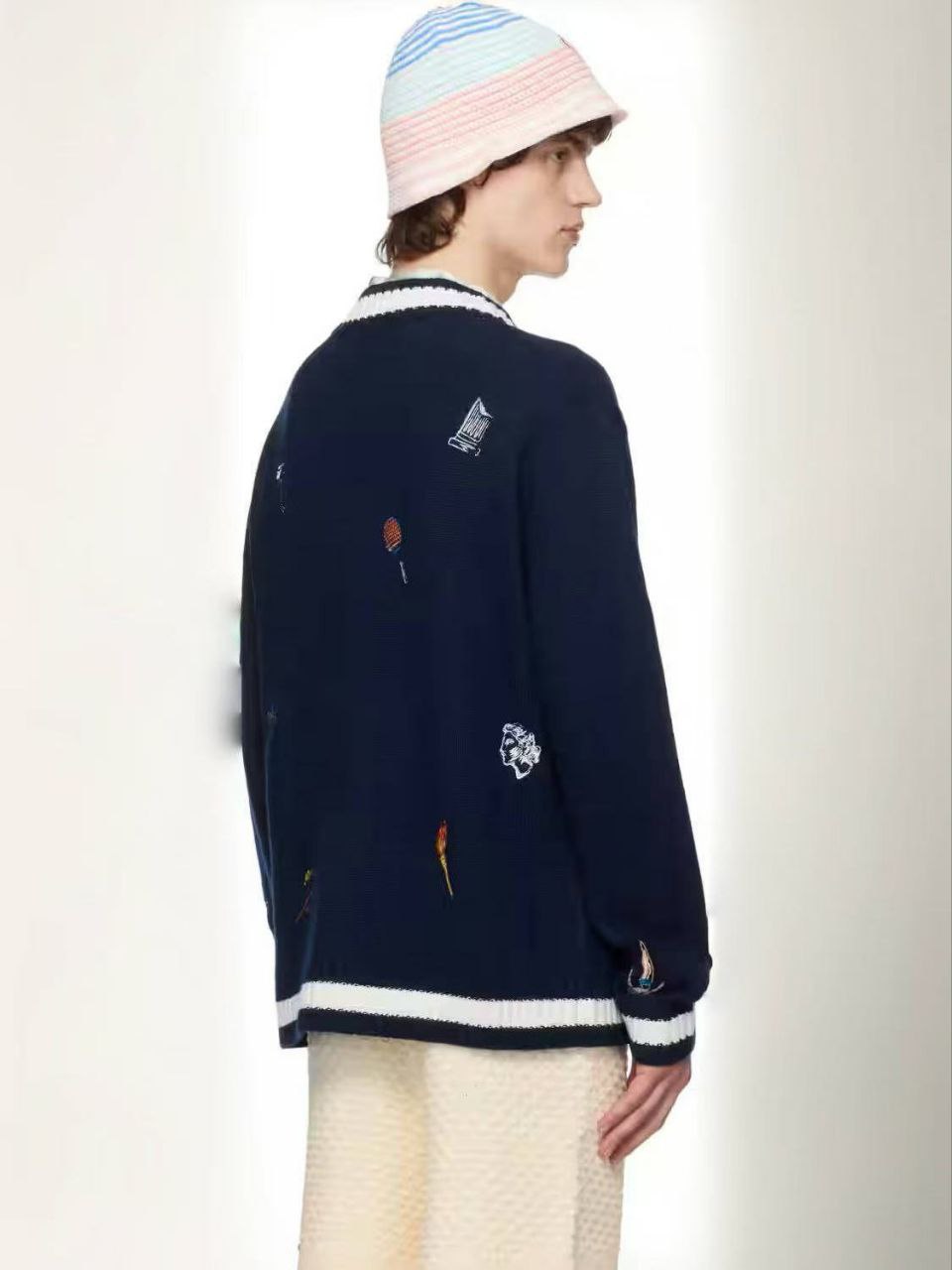 Casablanca Embroidered Cashmere Cardigan