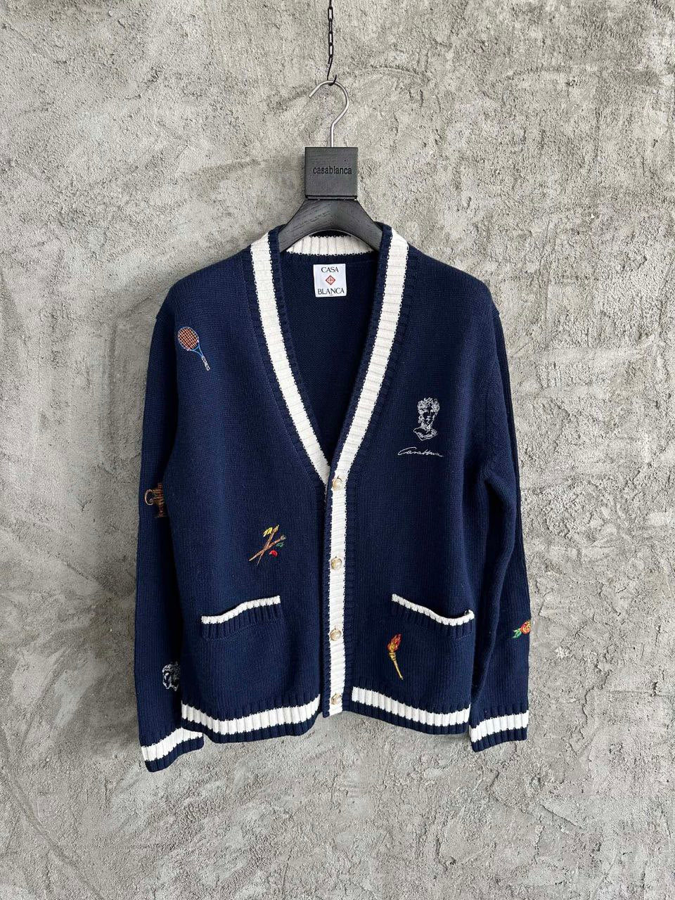 Casablanca Embroidered Cashmere Cardigan