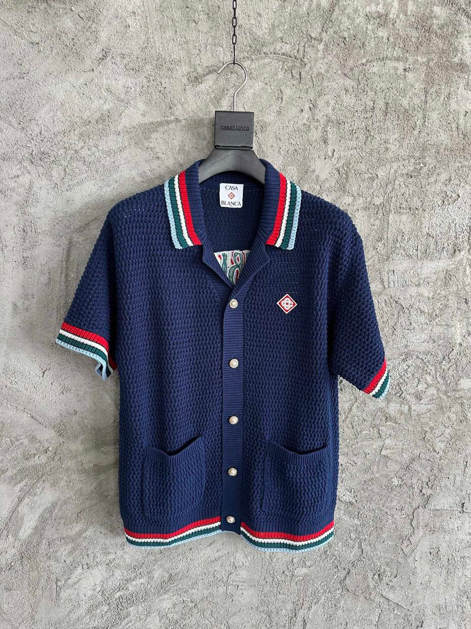 Casablanca Crochet Knit Half Sleeve Shirt