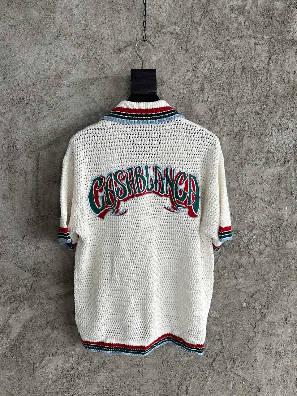 Casablanca Crochet Knit Half Sleeve Shirt