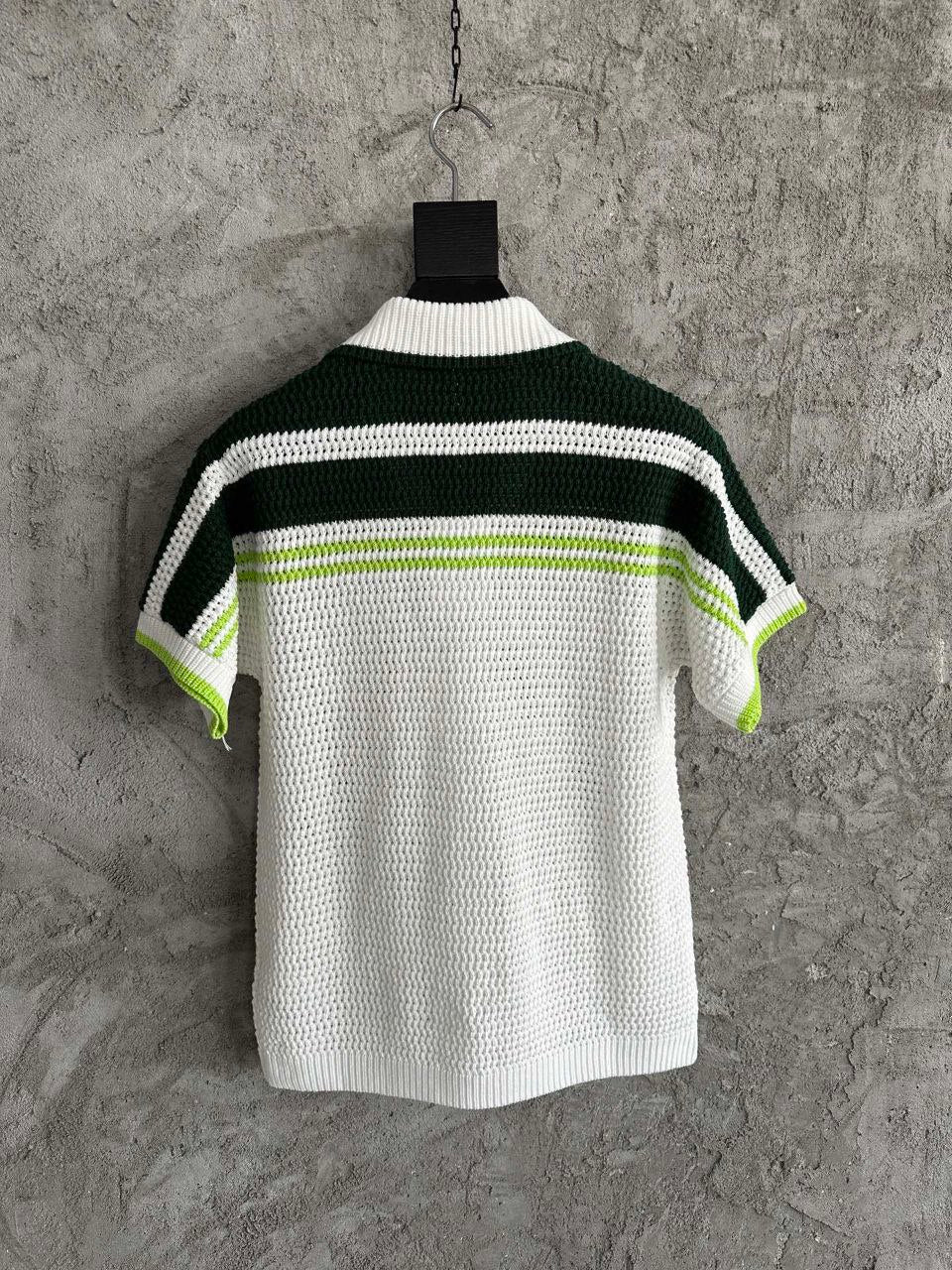 Casablanca Crochet Knit Half Sleeve Shirt