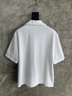 Casablanca Crochet Knit Half Sleeve Shirt