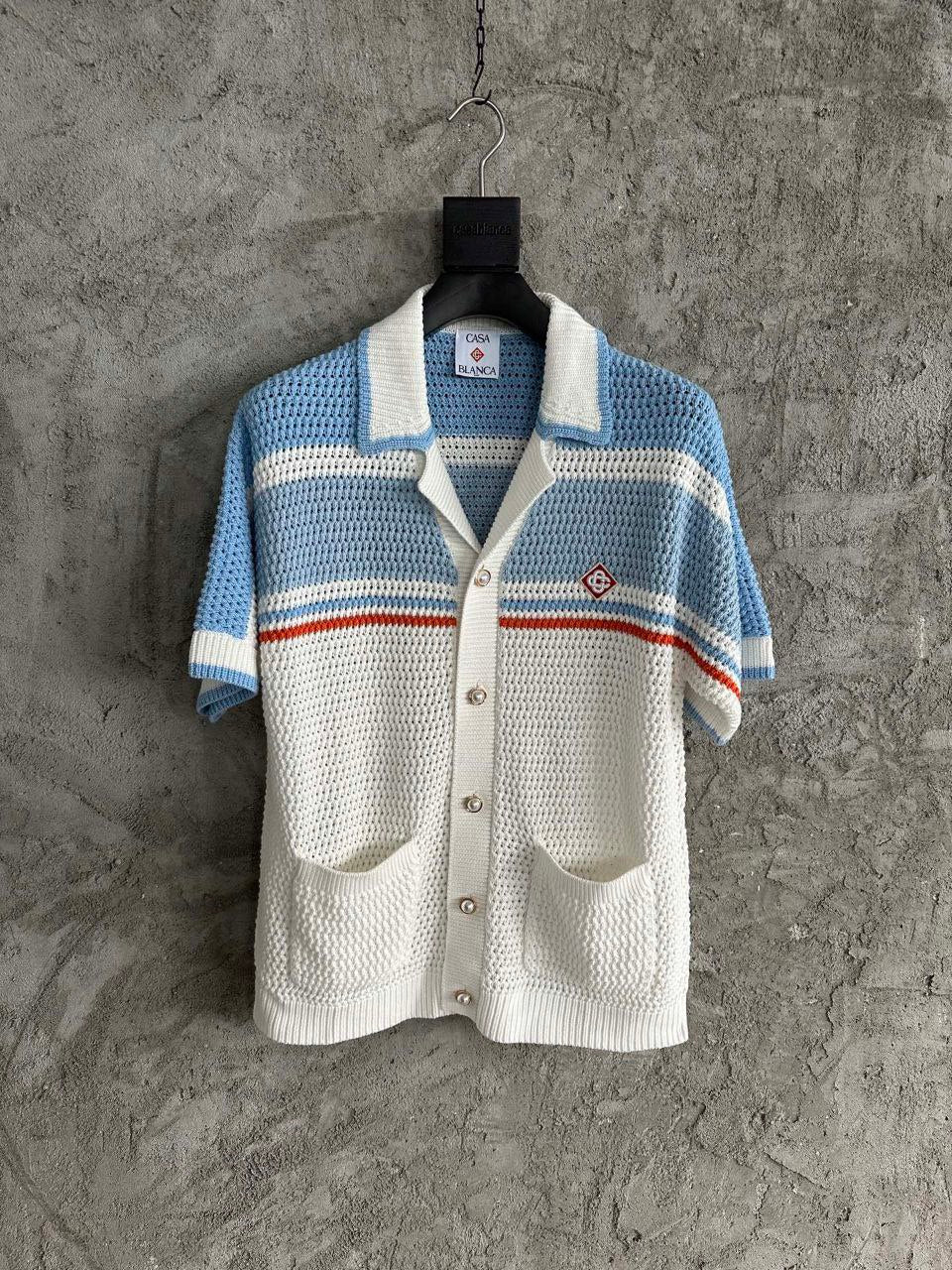Casablanca Crochet Knit Half Sleeve Shirt