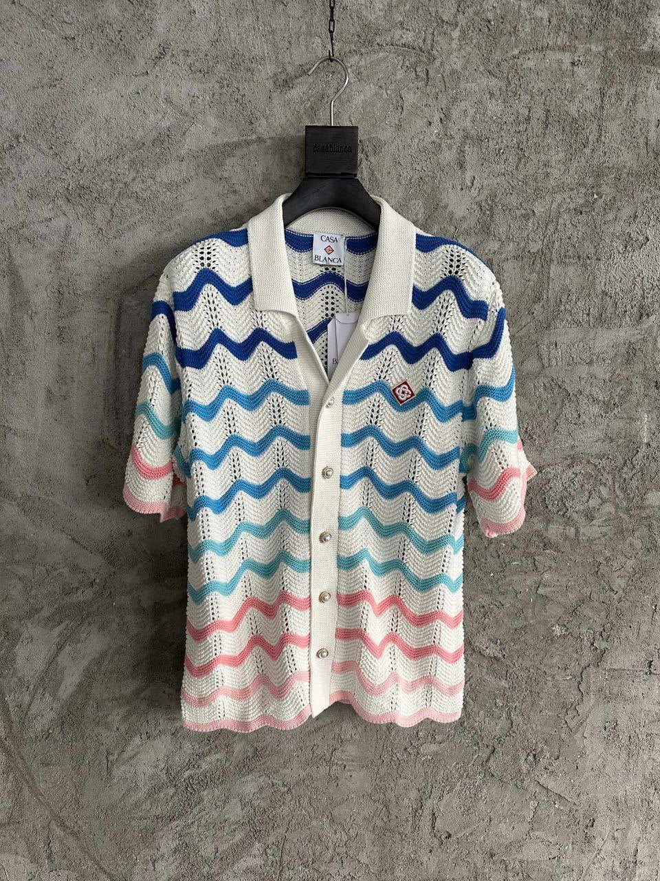 Casablanca Crochet Knit Half Sleeve Shirt