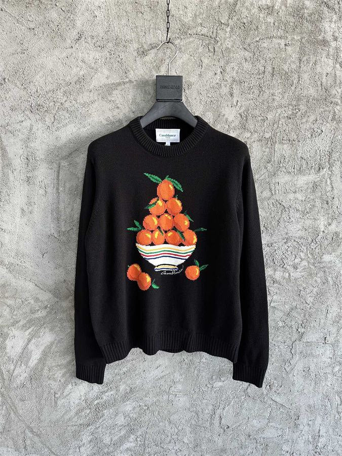 Casablanca Pyramide d'Oranges Intarsia Knit Sweater