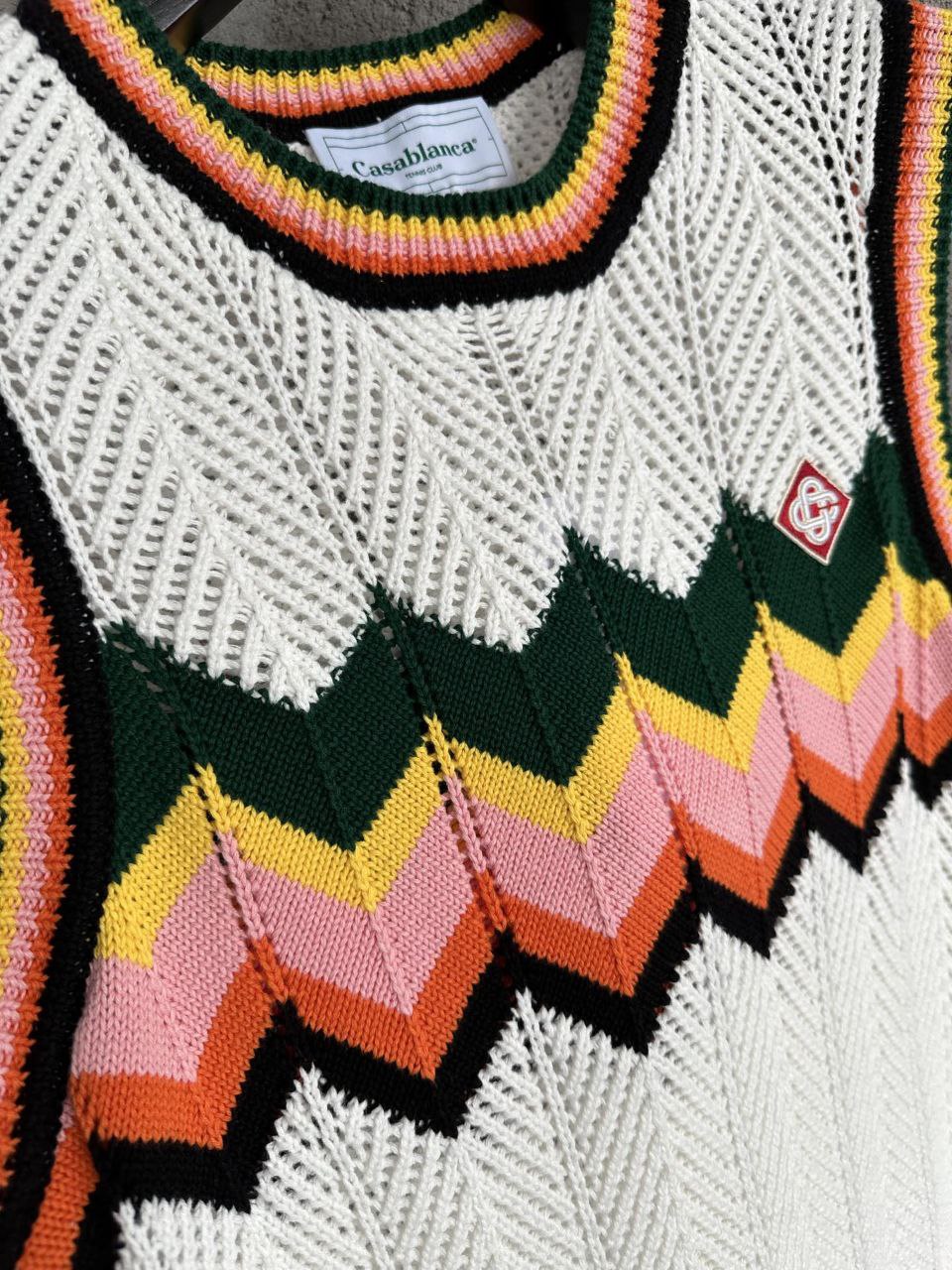 Casablanca Paris Chevron Lace Vest