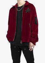 Chrome Hearts Quilted Red Velvet Jacket