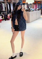 Chrome Hearts Quilted Denim Vest