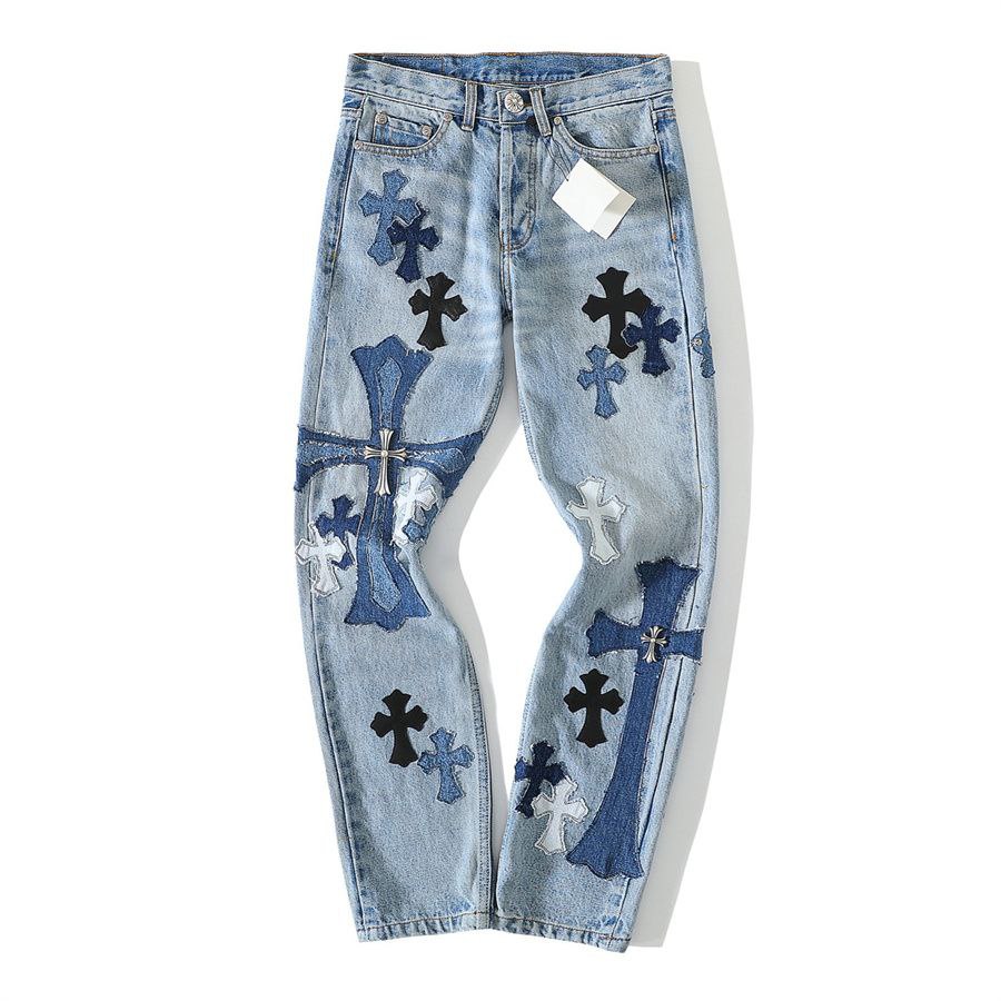 Chrome Hearts x Levi’s Jeans (Silver Cross & Leather Patchwork)
